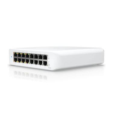 Imagem de Switch 16 Portas Ubiquiti UniFi - Gigabit - PoE - 45W - Montagem em parede - USW-LITE-16-POE