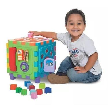 Imagem de Cubo Didático Formas Encaixar Telefone Brinquedo Educativo - MercoToys