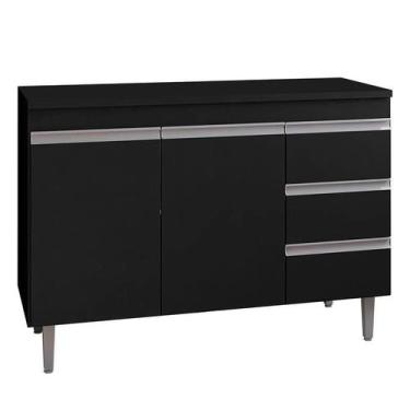 Imagem de Balcão de Pia Andréia 100 cm Preto  AJL - AJL Móveis