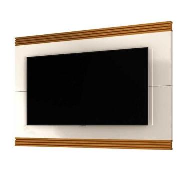 Imagem de Painel Para TV 75 Pol Ripado 1.8 Brunt EAX Móveis Off White/Cedro