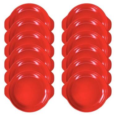 Imagem de 12 Pratos Tigela em Melamina Japonesa Infantil Preto Vermelho - Equipe