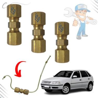 Imagem de KIT 3 Emenda União Conexão Tubo Cano Freio Vw Gol Santana Saveiro - CA