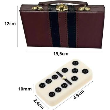 Imagem de Dominó De Osso Profissional Com Maleta Couro 10 Milimetros - Javick