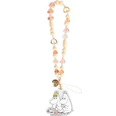 Imagem de iFace Alça universal com contas Moomin – Linda alça de pulso para chaves de câmera de celular AirPods, Acrílico Nylon, Sem Pedra Preciosa