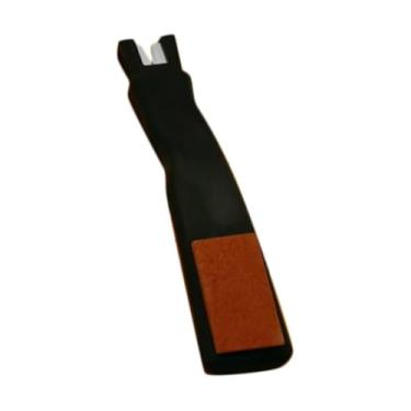 Imagem de YIJU Afiador de patins de gelo para patins de hóquei no gelo manual compacto cabeça dupla apertador de renda portátil apontador de lâmina de skate pedra de, Preto E Laranja