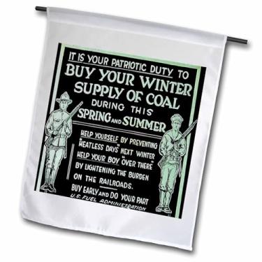 Imagem de 3dRose fl_16258_1 Bandeira de jardim vintage da Primeira Guerra Mundial, compre seu fornecimento de inverno 1, 30 x 45 cm