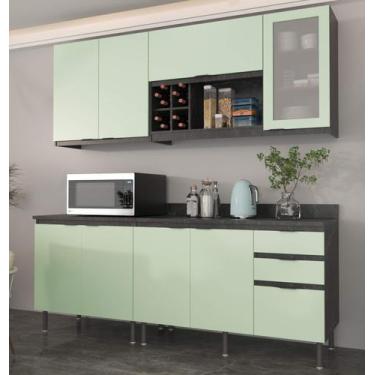 Imagem de Armário de Cozinha Completa Modulada Reta 8 Peças 180cm CZ1200 Azaleia