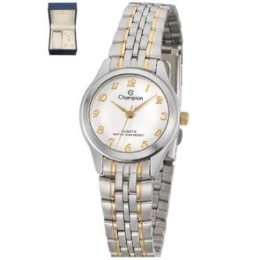 Imagem de Relógio Champion Feminino Pequeno  Misto Fundo Branco + Semi Joia QTZ-Feminino