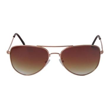 Imagem de Oculos de Sol Feminino Estilo Aviador Cores Variadas - PoP, Lente marr