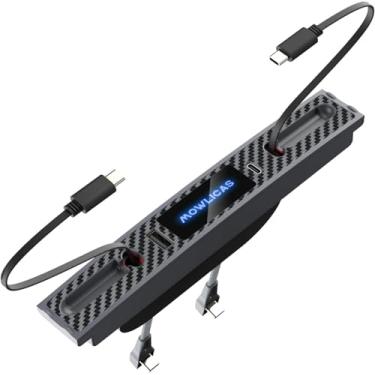 Imagem de MOWLICAS 2 Hub De Carregamento Usb C Para Tesla (Fibra De Carbono), Carregador Rápido Retrátil De 27 W Para Iphone 15 É Necessário Modelo 3/Y 2024/2023/2022/2021 Acessórios, Mas Não Para M3 Highland