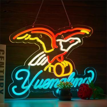 Imagem de LeHonSan Placa De Neon De Águia Para Decoração De Parede, Yuenglin Beer Dimmable Light Up Bar Signs Para Decoração De Sala De Caverna De Homem, Bar, Loja, Pub, Bistrô, Festa, Hotel, Decoração De Sal