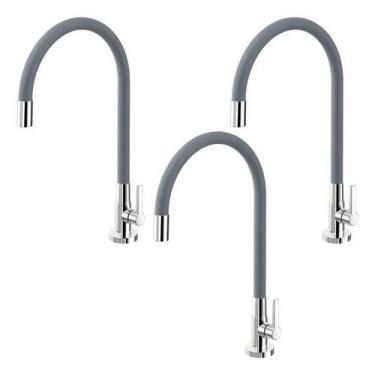 Imagem de Kit 3 Peça Torneira Gourmet Flexível Docol Galiflex 00966963