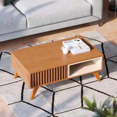 Imagem de Mesa de Centro Jeri Ripada Freijó/Off White Matte - Colibri, Bege Escu