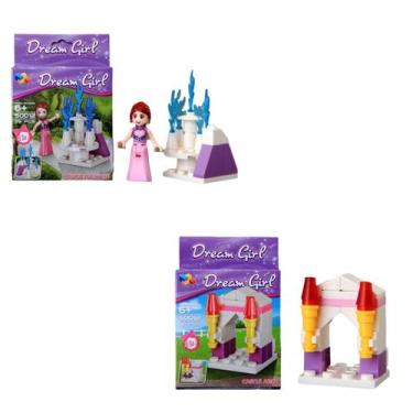 Imagem de 2 Kit de montar castelo robo brinquedo infantil coleção completa educa