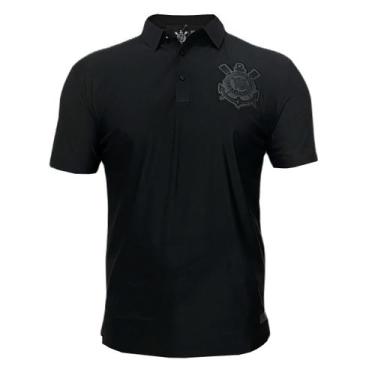 Imagem de Camisa Corinthians Polo All Black Poliamida - Masculino - Coimbra, P, 