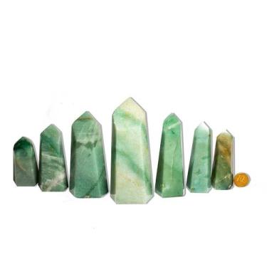 Imagem de 01 kg Pontas Quartzo Verde Natural Classe C Gerador Atacado - Cristais