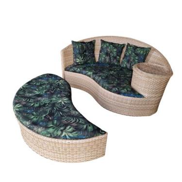 Imagem de Cadeira Poltrona Varanda Redonda Chase Dupla - Fibra Sintética Palha -