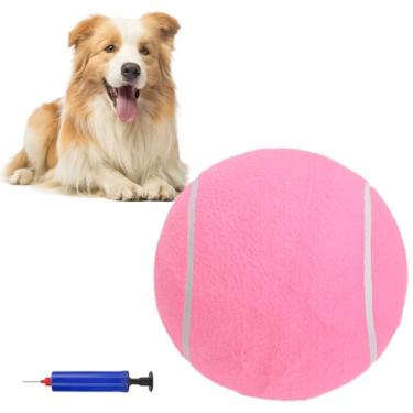 Imagem de SCENEREAL Bola de tênis grande para cães, bolas infláveis de brinquedo de 24 cm para cães grandes, médios e pequenos, bola esportiva interativa divertida para treinamento interno e externo