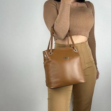 Imagem de Bolsa recuo em couro legítimo b.1009, Caramelo