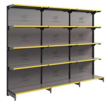 Imagem de Gôndola De Parede 1 Inicial E 2 Continuações Fit 2,02m Para Mercado Ba