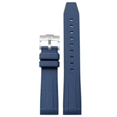 Imagem de Yhmoo Pulseiras de relógio Moonswatch de borracha para relógio Omega x Swatch MoonSwatch 20 mm Rolex Seiko de silicone masculina com pulseira original Speedmaster (azul marinho)