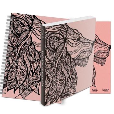 Imagem de Kit Leão Rosa - Planner + Bíblia Brochura naa + Marca Página
