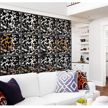 Imagem de Lchen Painéis divisores de quarto suspensos, 12 peças de painéis de tela de PVC para decoração de quarto de casa, hotel e bar (preto01)