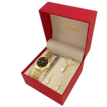 Imagem de Relógio Champion Feminino Dourado Prova D'Agua Original