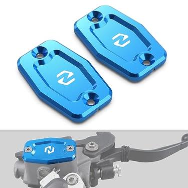 Imagem de NICECNC Tampa do reservatório de embreagem de freio azul tampas de bomba de óleo compatíveis com Husqvarna TE i/FE 150-501 2022 2023 2024 compatível com GasGas EC/EC F 250/300/350 2021 2022 2023 2024