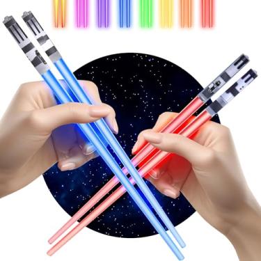 Imagem de LightSaber Chopsticks Light Up Saber LED, Red & Blue, 2 Pair, 1