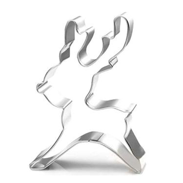 Imagem de ZDYWY Cortador de biscoito Elk Sika em forma de veado para o Natal