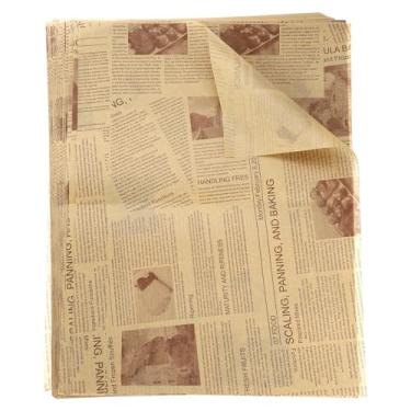 Imagem de HARFINGTON 200 folhas de papel encerado, folhas quadradas, 28 x 38 cm, papel de embrulho de alimentos estilo jornal antigo, para sanduíche, forros, cesta de piquenique, pão, hambúrguer, cozinha