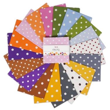 Imagem de Soimoi 40 peças de quadrados de tecido de algodão DIY 12,7 cm x 12,7 cm, tecido de bolo de camada de 12,7 cm, patchwork quadrados, pacote de pingentes de colcha pré-cortada, pacote de quartos de