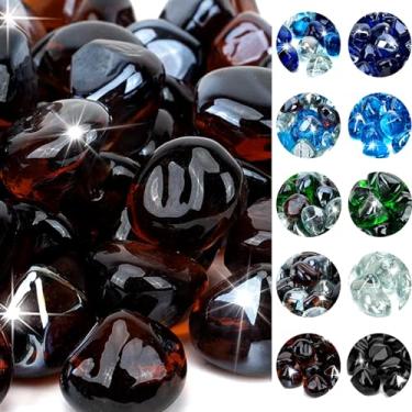 Imagem de Diamantes reflexivos de vidro de fogo da Onlyfire para conjuntos de fogões naturais ou de propano de fogo, lareira, ou fogões de gás, 3,8 kg, 1,27 cm