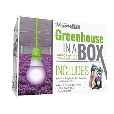 Imagem de Miracle LED Estufa em uma caixa Ultra Grow Red & Blue Spectrum High Yield Plant Growth Kit de lâmpadas LED para crescimento de plantas com fio de 6 pés