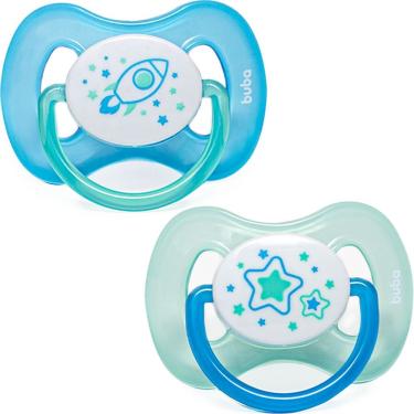 Imagem de Kit 2 Chupetas Comfort Tam 2 (6m+) - Buba Foguete E Estrelas 12675