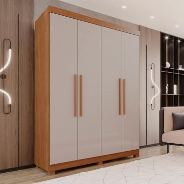 Imagem de Guarda Roupa 4 Portas 3 Gavetas New Malibu Cinamomo - Off White