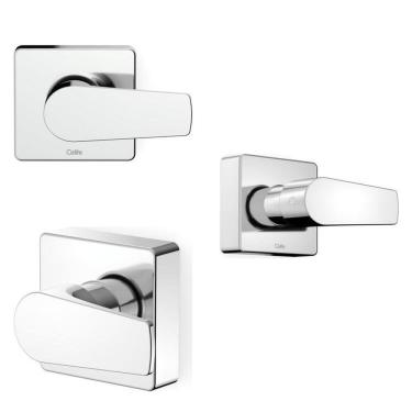 Imagem de Kit Com 3 Acabamento De Registro Base Docol 1.1/4, 1.1/2 Noronha Celite Cromado