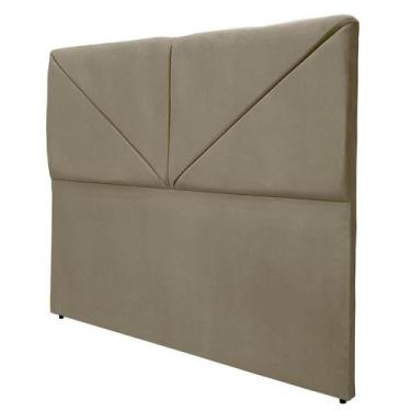 Imagem de Cabeceira Casal Cama Box Clean Lisa Siena Bege Suede Com Pés 120 RBL
