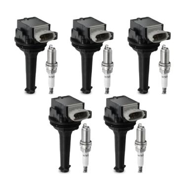 Imagem de YOMALL Pacote Com 5 Bobinas De Ignição Uf517 + Velas 6619 Iridium, Compatível C30 2007-2013, S40 2004-2011, S60 2004-2016, V50 2.4L 2.5L 2005-2011, Conjunto Bobinas, Peças Reposição