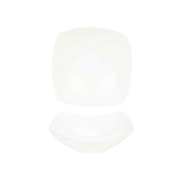 Imagem de Prato de salada de cerâmica em forma especial de cor criativa requintada resistente a altas temperaturas - prato de salada de frutas branco puro de 15 cm