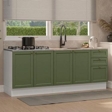 Imagem de Kit com 2 Balcões de Cozinha 3 Gavetas 4 Portas (Sem Tampo e Pia) Vik 