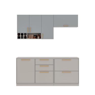 Imagem de Cozinha Completa Itatiaia Essence 200cm Madeira Fendi/gris
