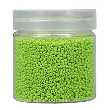 Imagem de Bala&Fillic Contas de sementes quase uniformes de tamanho redondo de 2 mm 10.000 peças/110 gramas em caixa 12/0 verde claro pequenas contas de semente de vidro para fazer joias, brincos, pulseiras