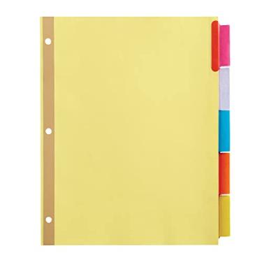 Imagem de Divisórias inseríveis da marca Office Depot com abas grandes, bufê, cores sortidas, 5 abas, pacote com 4 conjuntos
