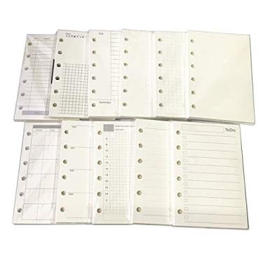 Imagem de Inserções de agenda A7 para 11 pacotes, refil de agenda A7, papel 100 gsm mais espesso/4,84 x 8,23 polegadas, 45 folhas (90 páginas) por pacote, 11 designs incluídos, para fichário de bolso com 6
