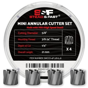 Imagem de S&F STEAD & FAST Kit de cortador de solda por ponto, pacote com 4, haste rosqueada de 1/20.3 cm, profundidade de corte de 1/10.2 cm, diâmetro de corte de 5/20.3 cm, broca de solda por ponto de aço de