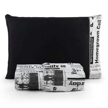 Imagem de Roupa de Cama Jogo Kit Solteiro 2 Peças - Lençol Percal 180 Fios 80% Algodão com Elástico Reforçado em Toda a Volta. (JORNAL)