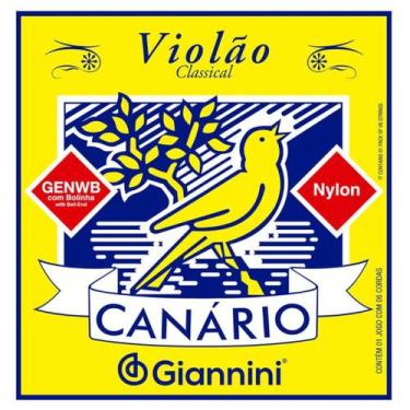 Imagem de Encordoamento VIOLAO CLASSICO GIANNINI Canario bolinha MEDIA