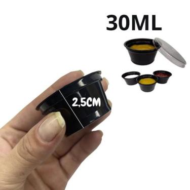 Imagem de Embalagem para molhos 350 unidades Dona Rita D695, pote preto com tamp